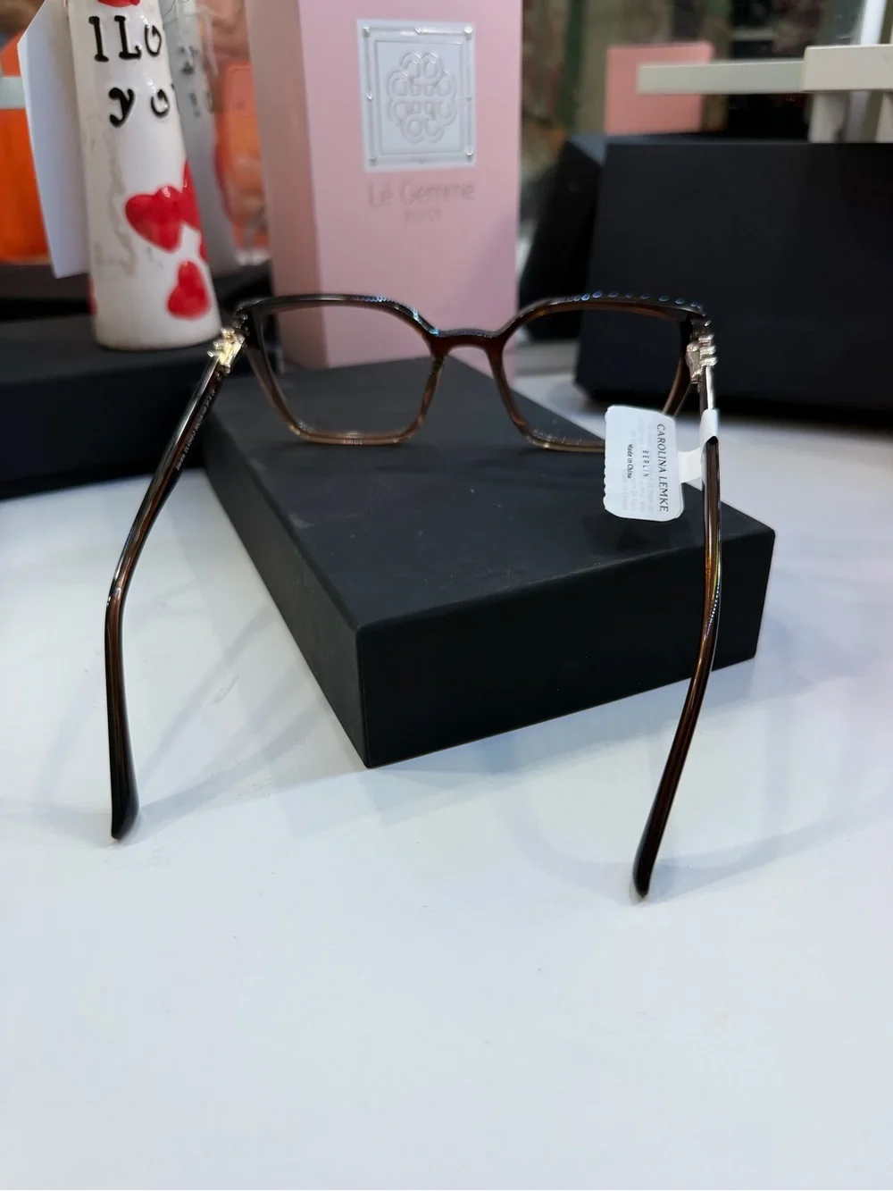 Carolina Lemke Women's Brown Gradient Cat-Eye Glasses (Includes leather pouch)